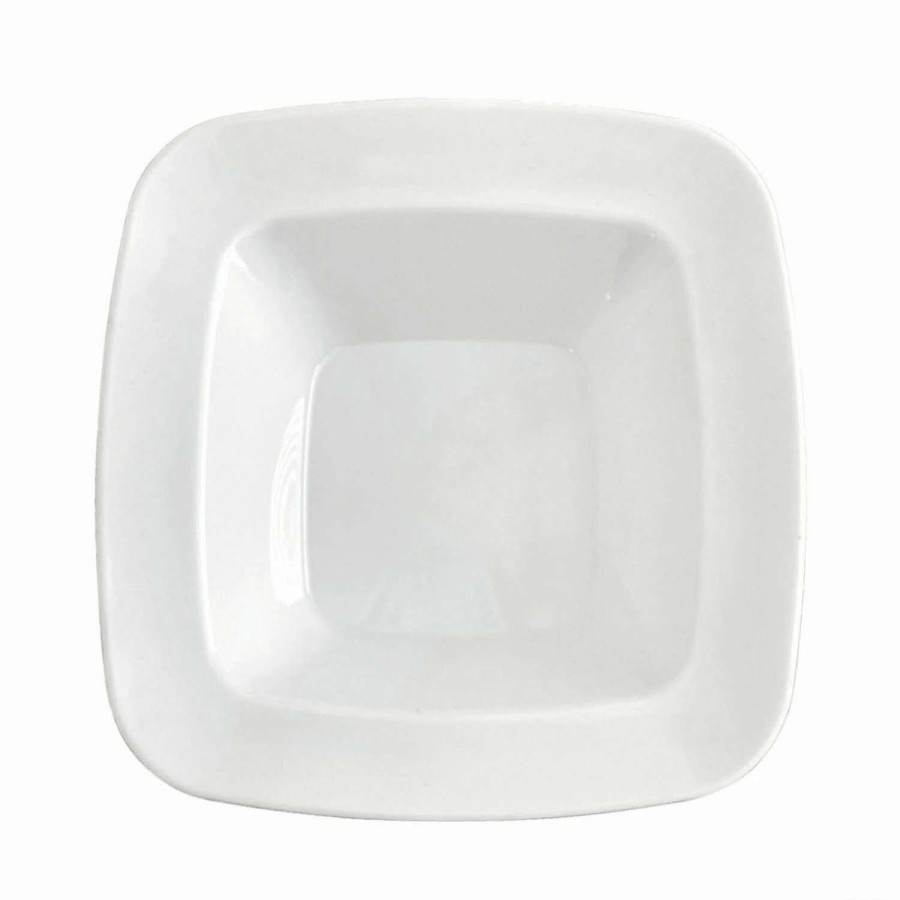 Bowls * | New 12 Oz. Solid White Rounded Square Disposable Plastic Soup Bowls (120 Bowls)