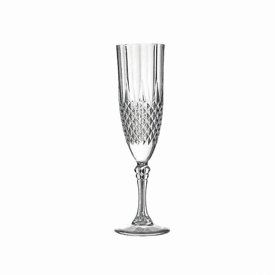 Drinkware * | Best Reviews Of 8 Oz. Crystal Cut Plastic Champagne Flutes (48 Glasses)