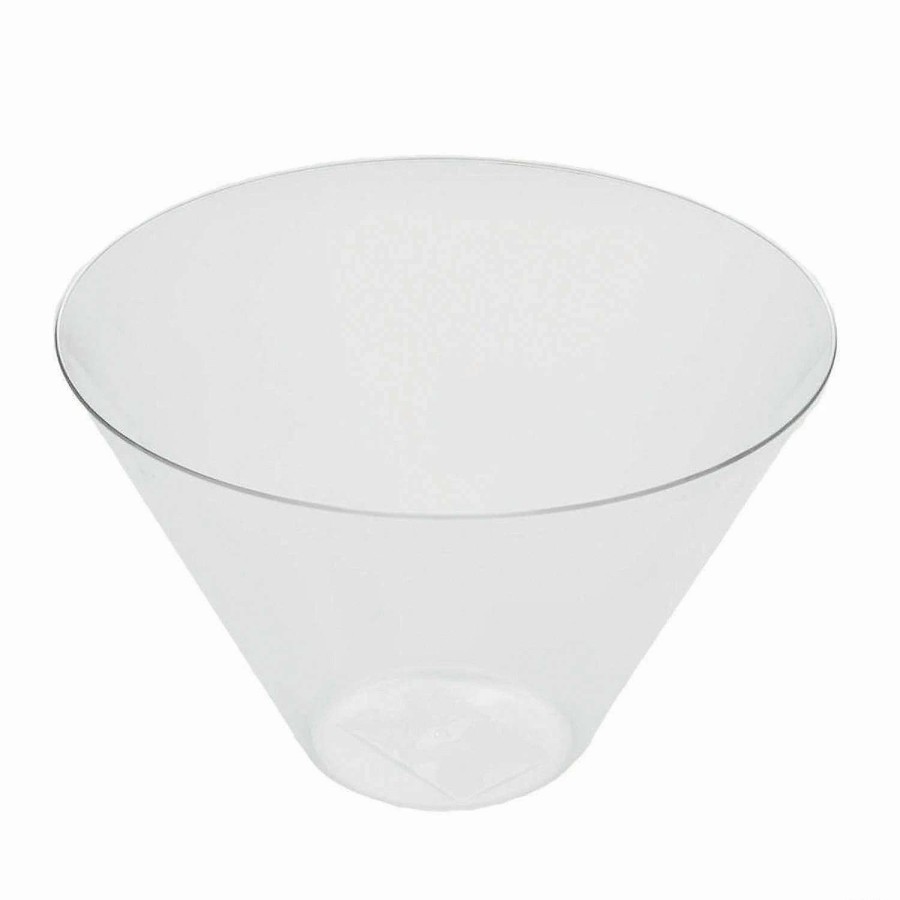 Serveware * | Buy Premium 96 Oz. Clear Round Plastic Serving Bowls (24 Bowls)