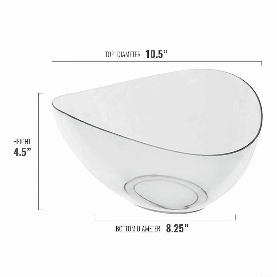 Bowls * | Hot Sale 64 Oz. Clear Triangular Round Disposable Plastic Bowls (18 Bowls)