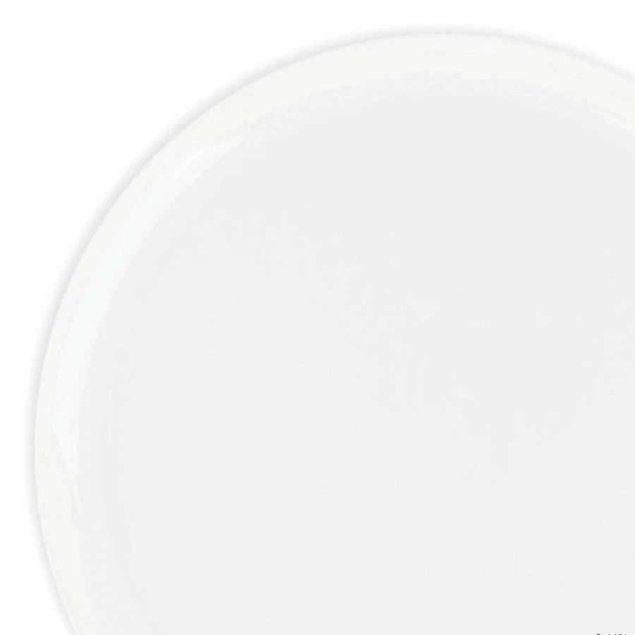 Party Plates * | Best Pirce 8.5 White Flat Round Disposable Plastic Appetizer/Salad Plates (70 Plates)