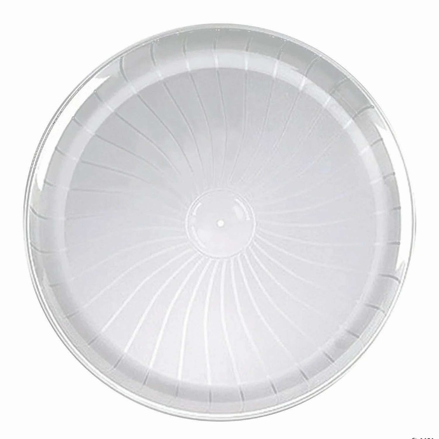 Serveware * | Brand New 14 Clear Pavilion Round Disposable Plastic Trays (16 Trays)