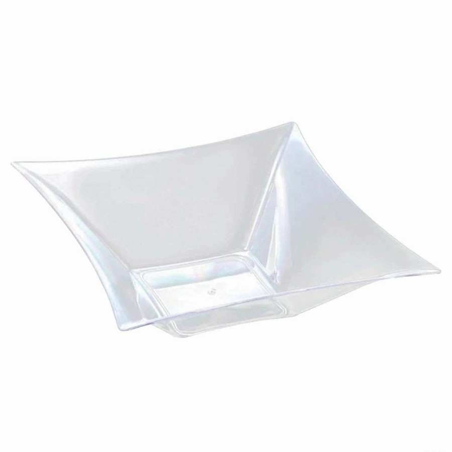 Bowls * | Cheap 42 Oz. Clear Middle Square Disposable Plastic Bowls (22 Bowls)