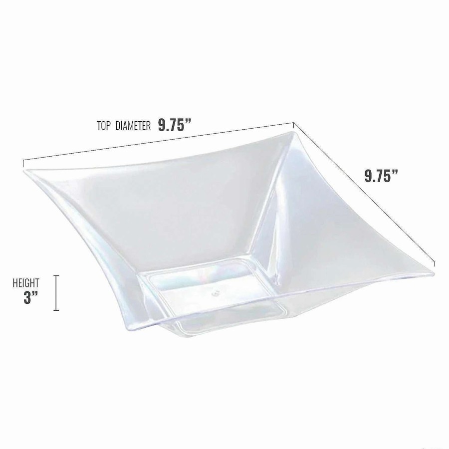 Bowls * | Cheap 42 Oz. Clear Middle Square Disposable Plastic Bowls (22 Bowls)