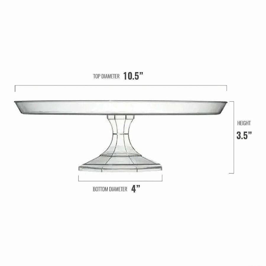 Serveware * | Best Reviews Of 10.5 Clear Small Round Plastic Cake Stands (7 Cake Stands)