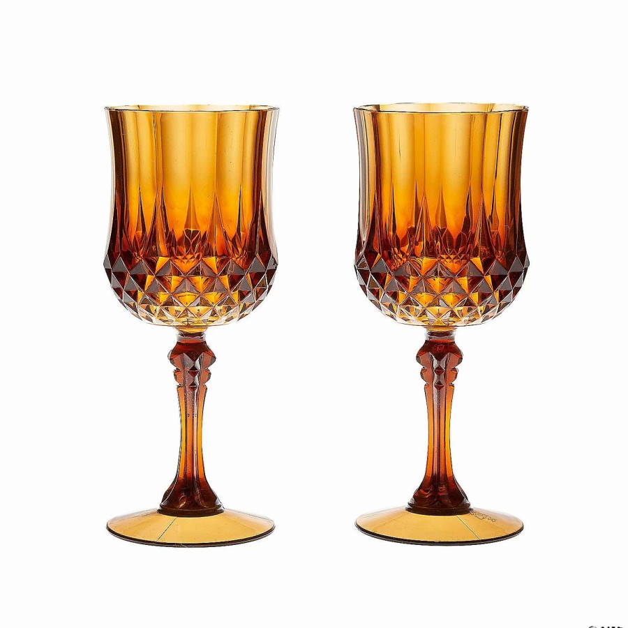 Drinkware * | Promo Patterned Plastic Wine Glasses 12 Ct.