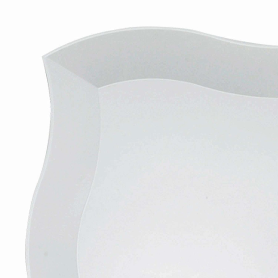 Party Plates * | Top 10 Kaya Collection 10 White Wave Plastic Dinner Plates (120 Plates)