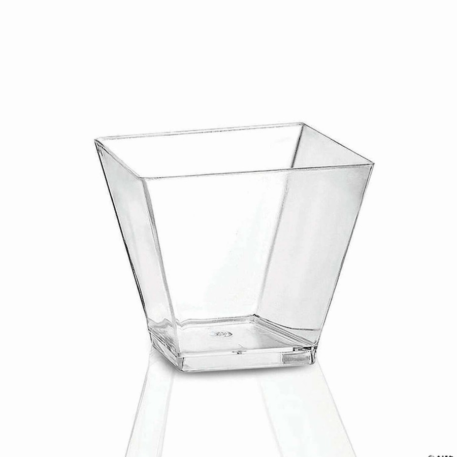 Drinkware * | Best Pirce Bulk Premium 2 Oz. Clear Plastic Mini Verrine Sample Cube Cups 240 Pc.