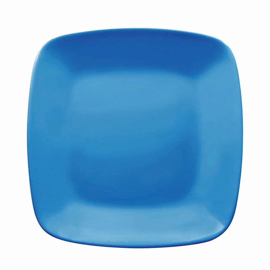 Party Plates * | Top 10 7.25 Blue Flat Rounded Square Disposable Plastic Appetizer/Salad Plates (120 Plates)