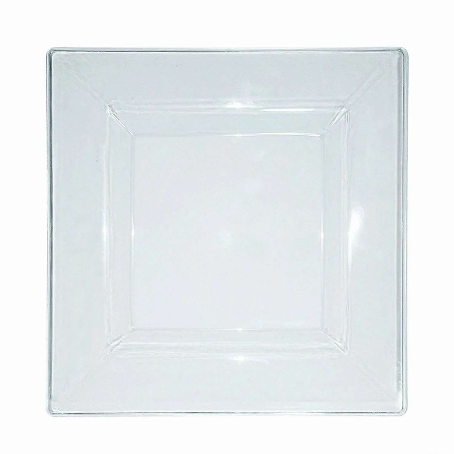 Party Plates * | Top 10 Kaya Collection 10.75 Clear Square Plastic Dinner Plates (120 Plates)