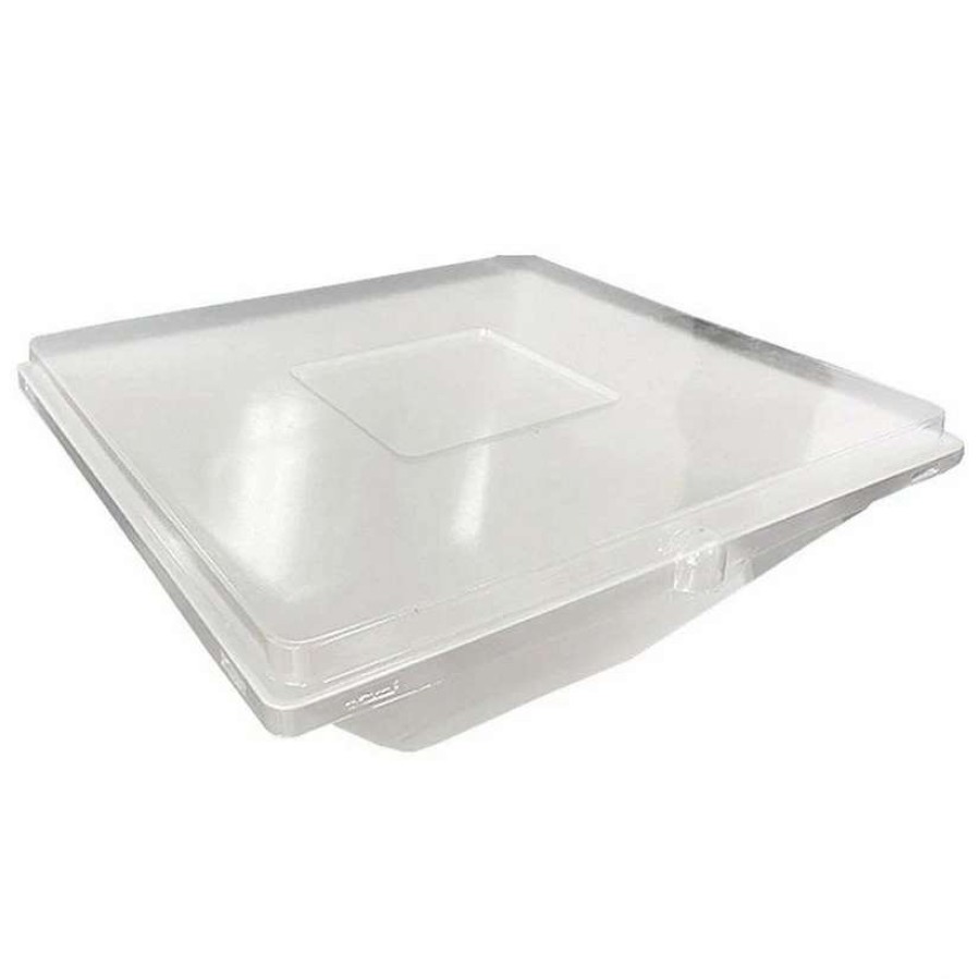 Party Plates * | Outlet Kaya Collection 9.6 Clear Medium Square 64 Oz. Bowl Disposable Pet Lids (48 Lids)