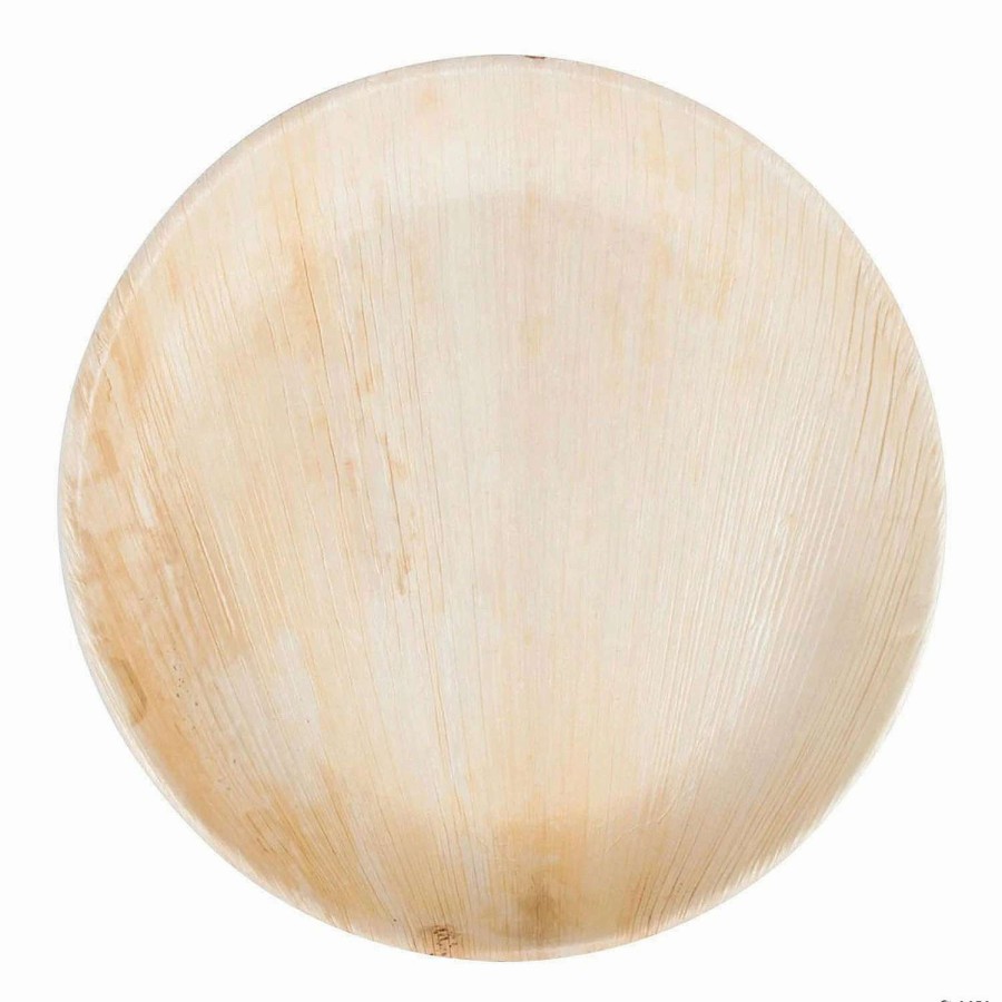 Party Plates * | Top 10 12 Round Palm Leaf Eco Friendly Disposable Dinner Plates (25 Plates)