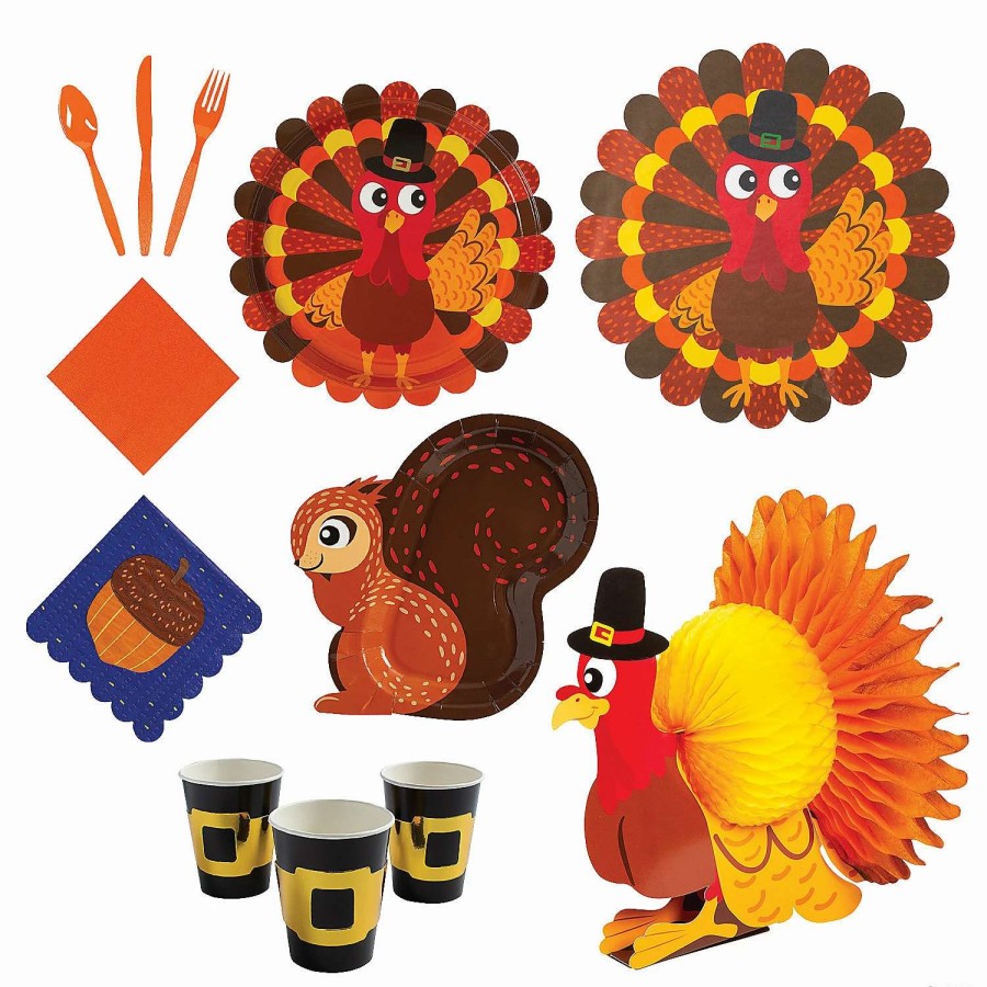 Table Covers * | Coupon Thanksgiving Friends Tableware Kit For 24 Guests