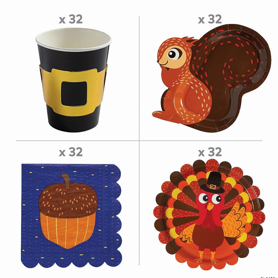 Table Covers * | Coupon Thanksgiving Friends Tableware Kit For 24 Guests