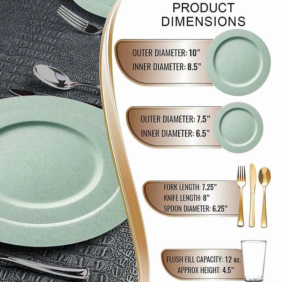 Table Covers * | Best Pirce Matte Turquoise Round Disposable Plastic Dinnerware Value Set (20 Settings)