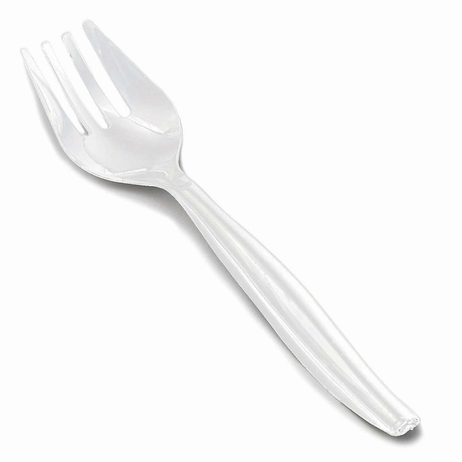 Serveware * | Wholesale Clear Disposable Plastic Serving Forks (140 Forks)