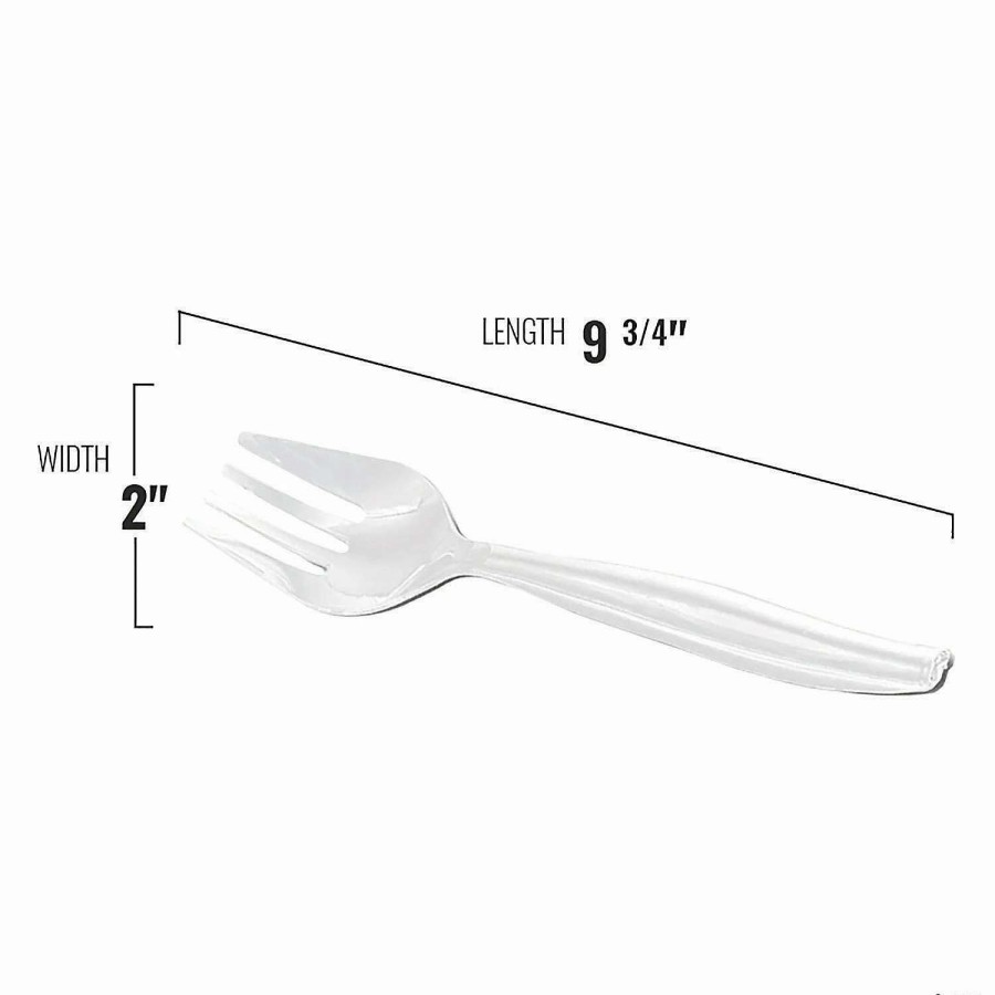 Serveware * | Wholesale Clear Disposable Plastic Serving Forks (140 Forks)