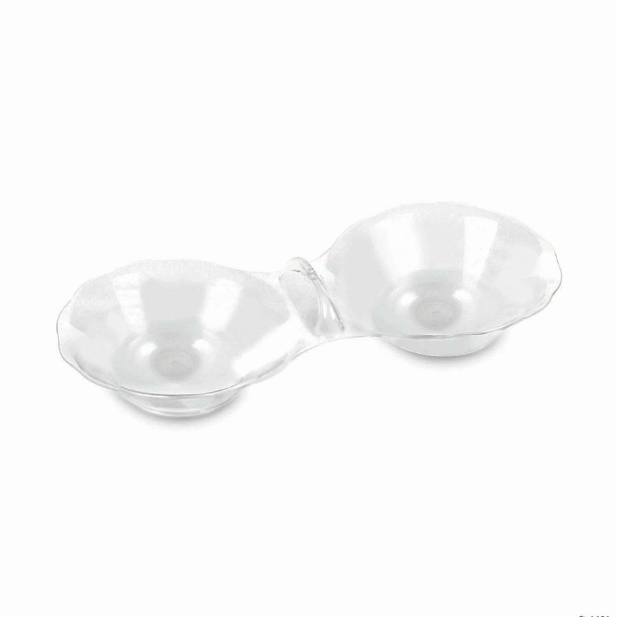 Bowls * | Best Deal Premium Clear Round 2-Hole Mini Plastic Bowls (288 Bowls)