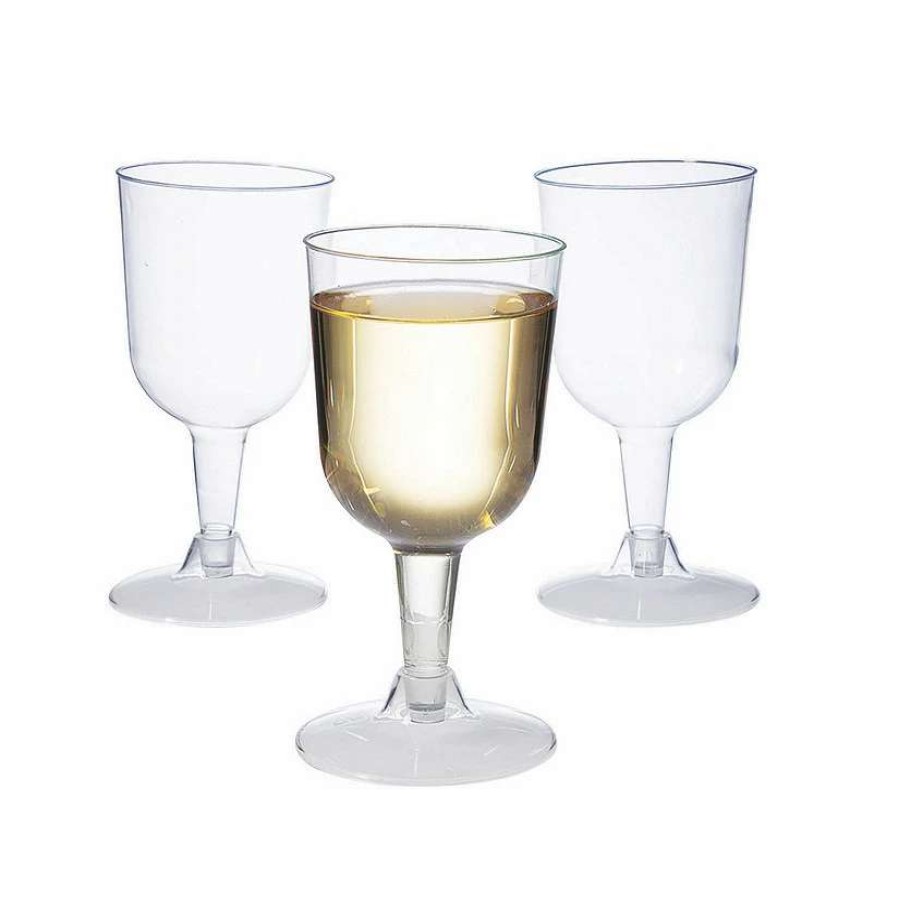 Drinkware * | Top 10 Clear Two-Piece Plastic Wine Glasses 20 Pc.