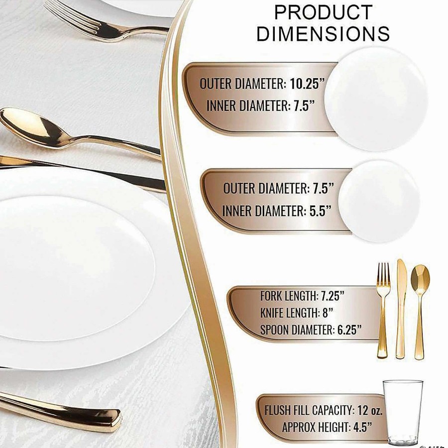 Bowls * | Hot Sale Solid White Organic Round Disposable Plastic Dinnerware Value Set (20 Settings)