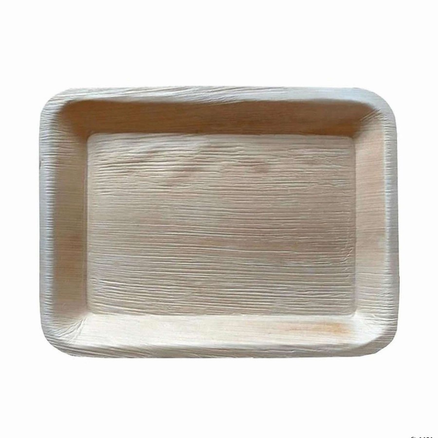 Serveware * | Brand New Kaya Collection 13 X 9 Rectangular Natural Palm Leaf Eco-Friendly Disposable Trays (100 Trays)