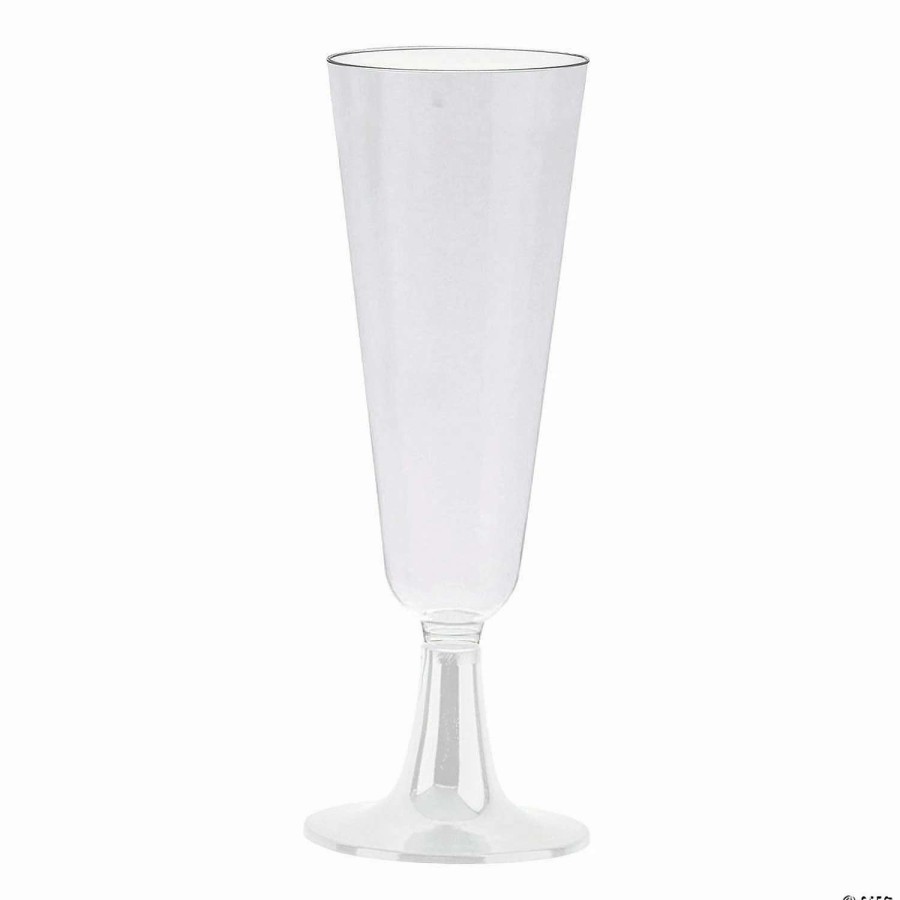 Drinkware * | Wholesale 4 Oz. Clear Disposable Plastic Champagne Flutes (144 Flutes)