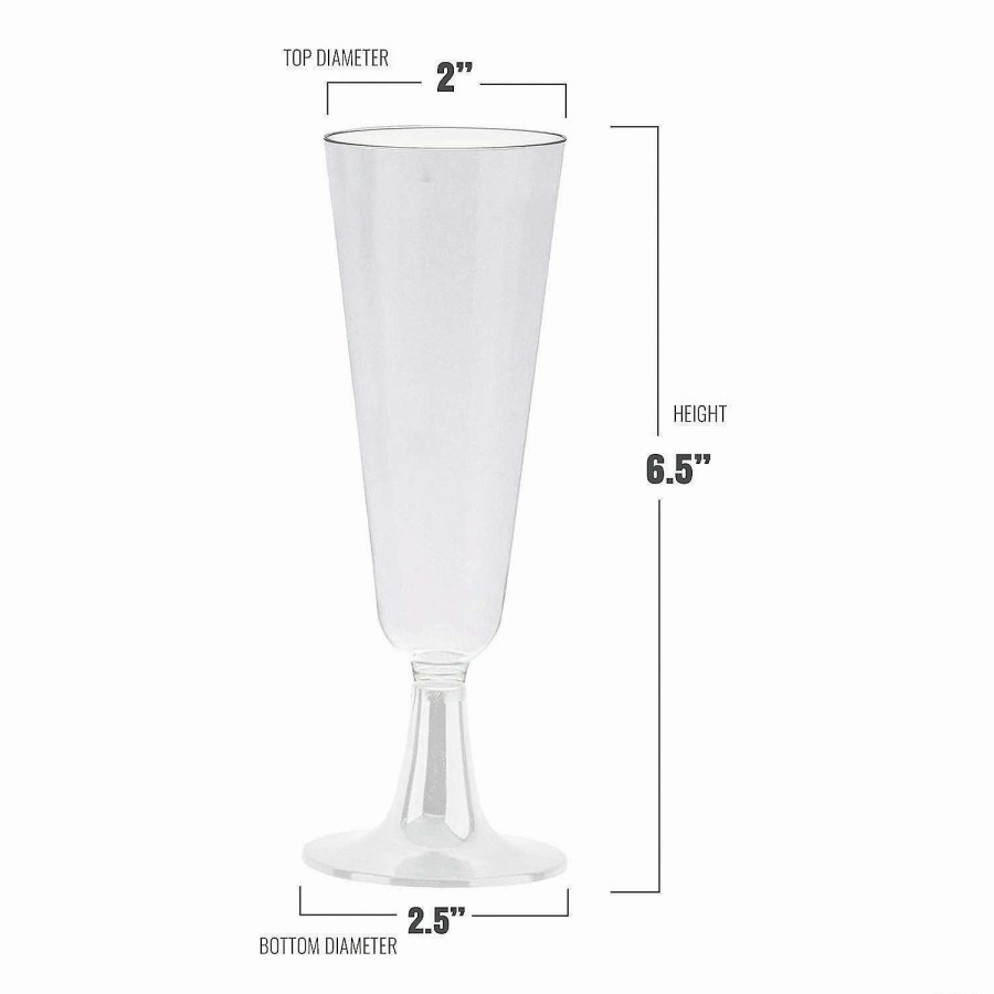 Drinkware * | Wholesale 4 Oz. Clear Disposable Plastic Champagne Flutes (144 Flutes)