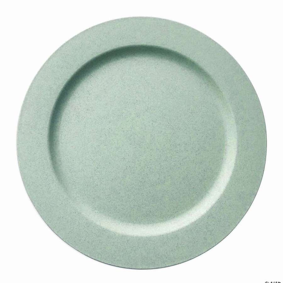 Party Plates * | Cheap 10 Matte Turquoise Round Disposable Plastic Dinner Plates (40 Plates)