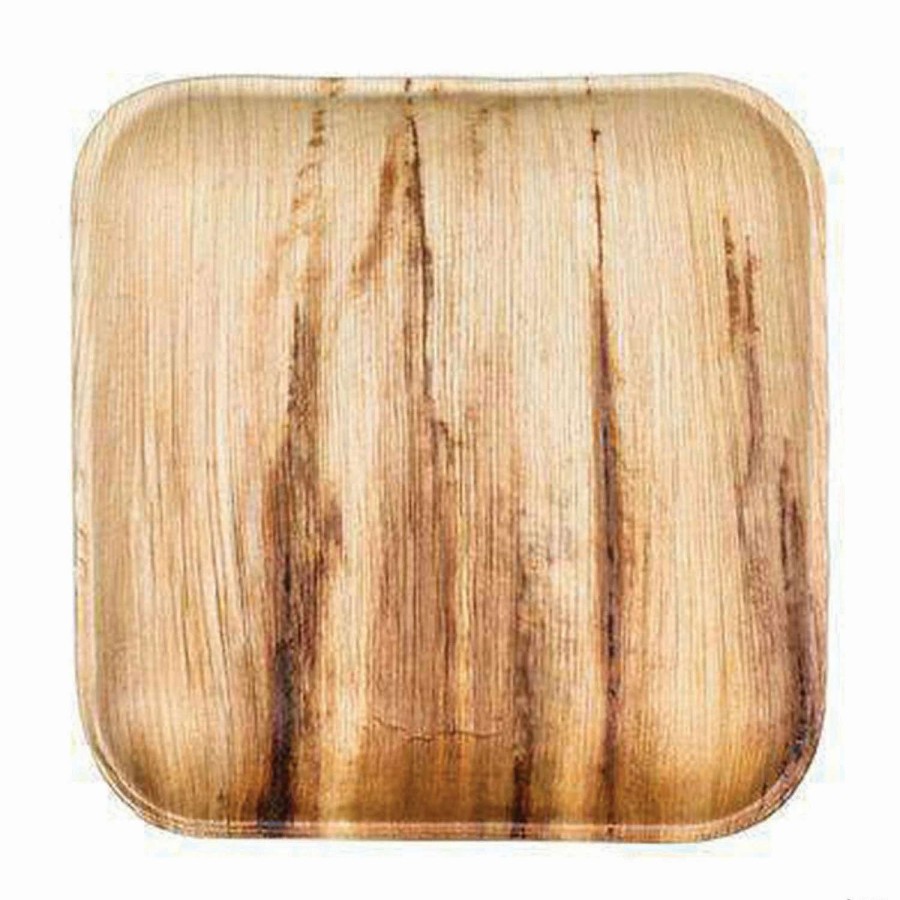 Party Plates * | Best Deal 10 Square Palm Leaf Eco Friendly Disposable Dinner Plates (100 Plates)