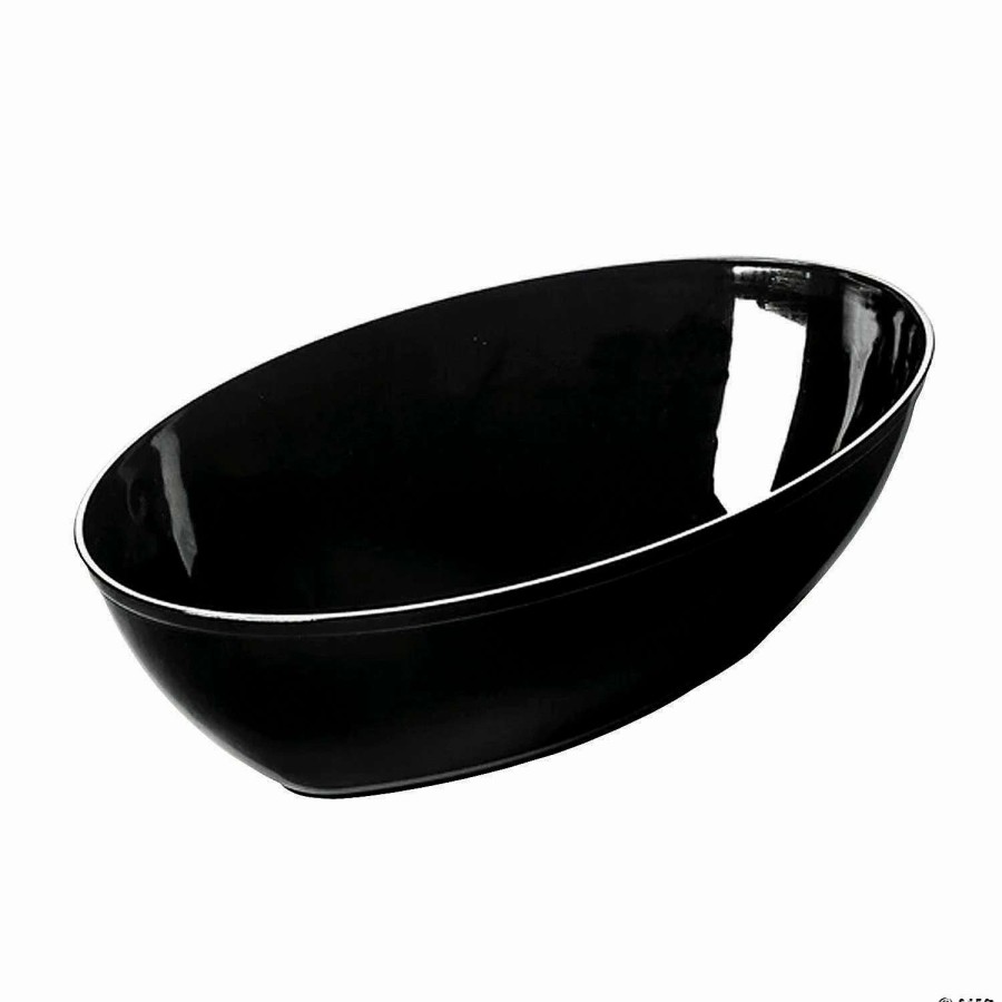 Bowls * | New 2 Qt. Black Oval Plastic Serving Bowls (21 Bowls)