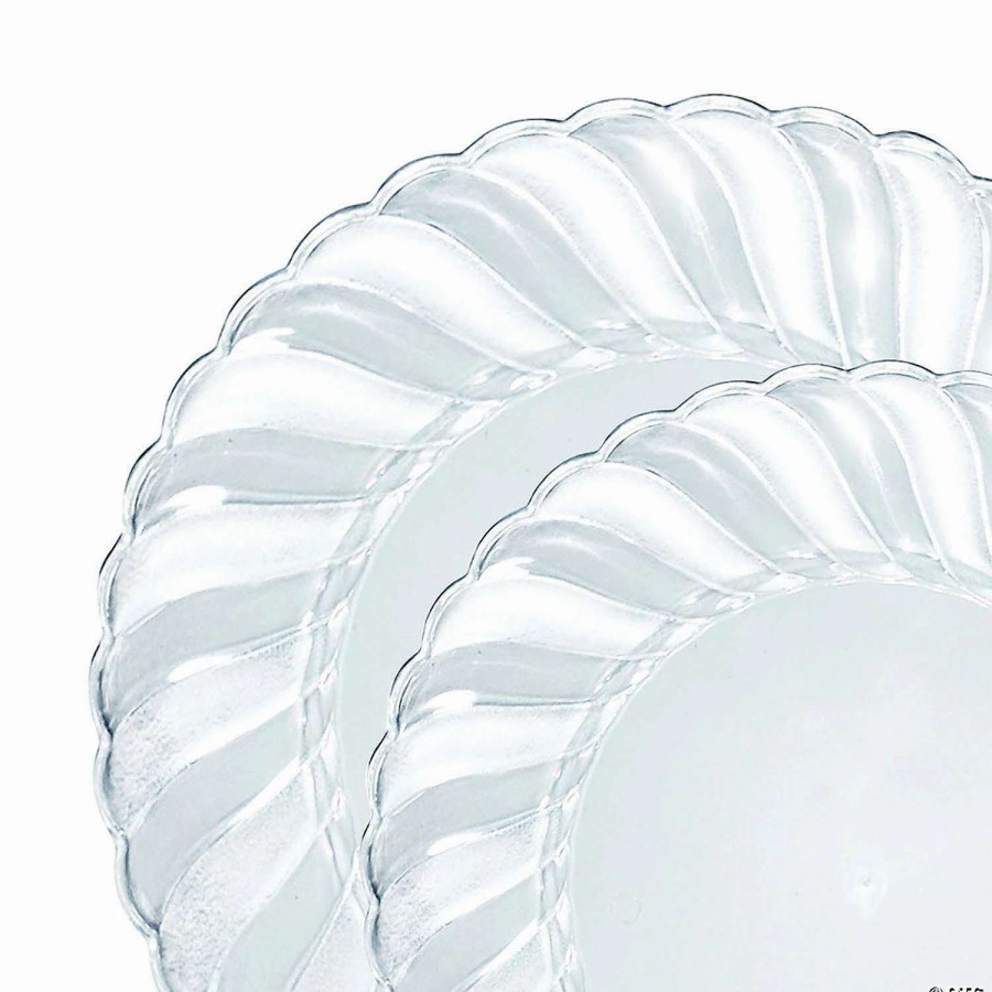 Party Plates * | Best Reviews Of Clear Flair Plastic Dinnerware Value Set (36 Dinner Plates + 36 Salad Plates)