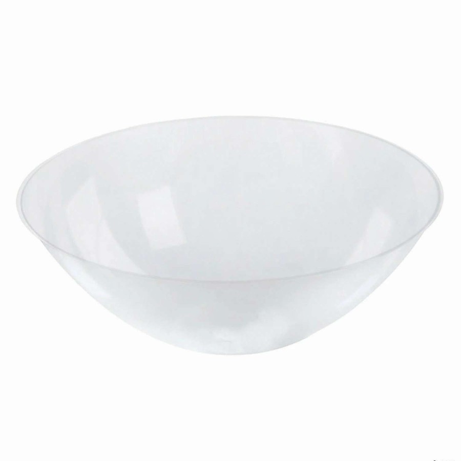 Bowls * | Buy 32 Oz. Solid Clear Organic Round Disposable Plastic Bowls (25 Bowls)