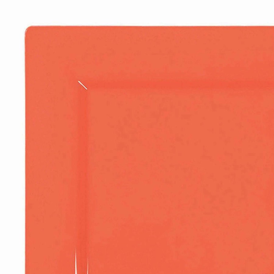 Party Plates * | Hot Sale Kaya Collection 6.5 Tropical Coral Square Plastic Cake Plates (120 Plates)