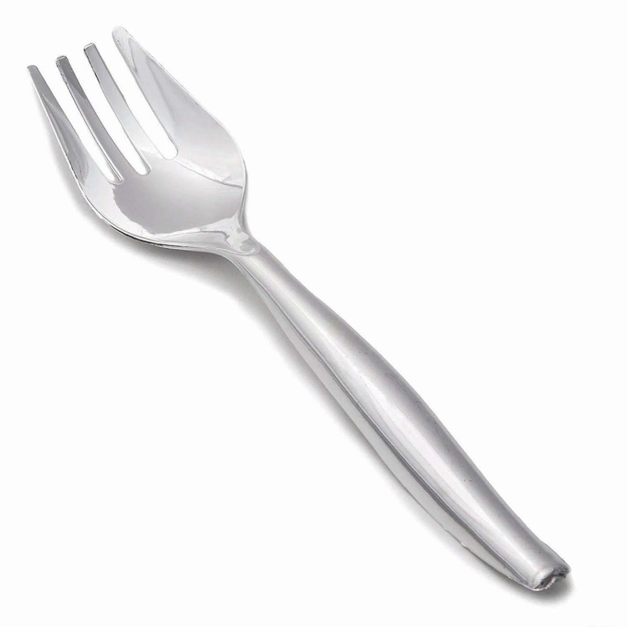 Serveware * | Hot Sale Kaya Collection Silver Disposable Plastic Serving Forks (150 Forks)