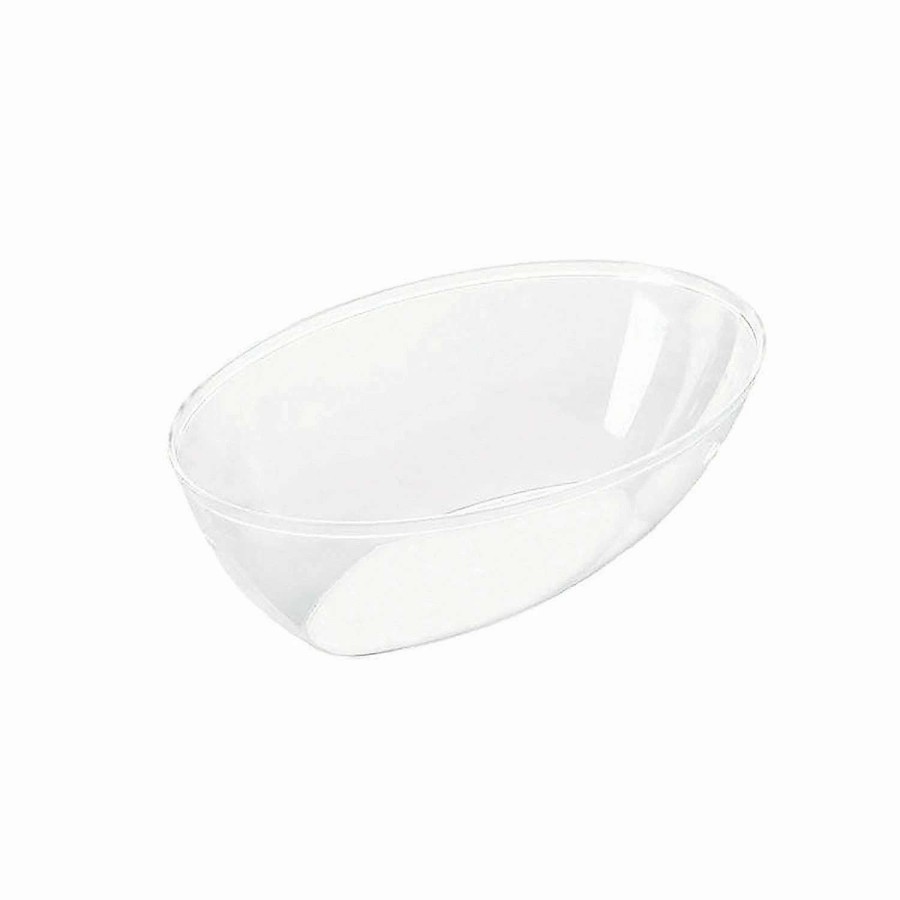 Party Plates * | Deals 2 Qt. Clear Oval Plastic Serving Bowls (21 Bowls)