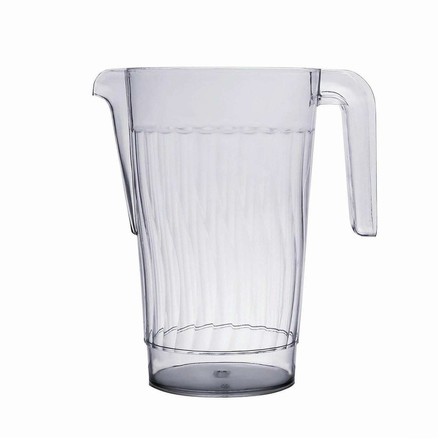 Serveware * | Outlet 52 Oz. Clear Round Plastic Disposable Pitchers (11 Pitchers)