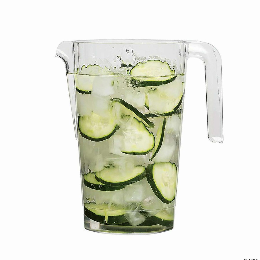 Serveware * | Outlet 52 Oz. Clear Round Plastic Disposable Pitchers (11 Pitchers)