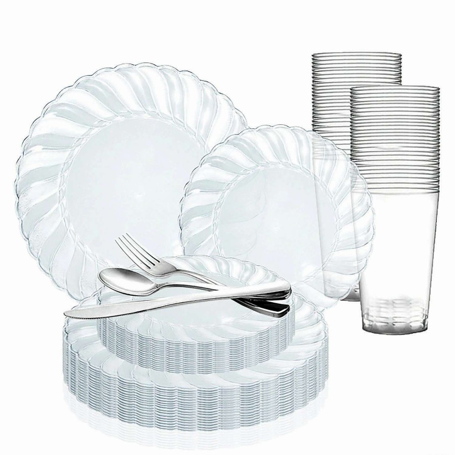 Bowls * | Coupon Clear Flair Plastic Dinnerware Value Set (144 Settings)