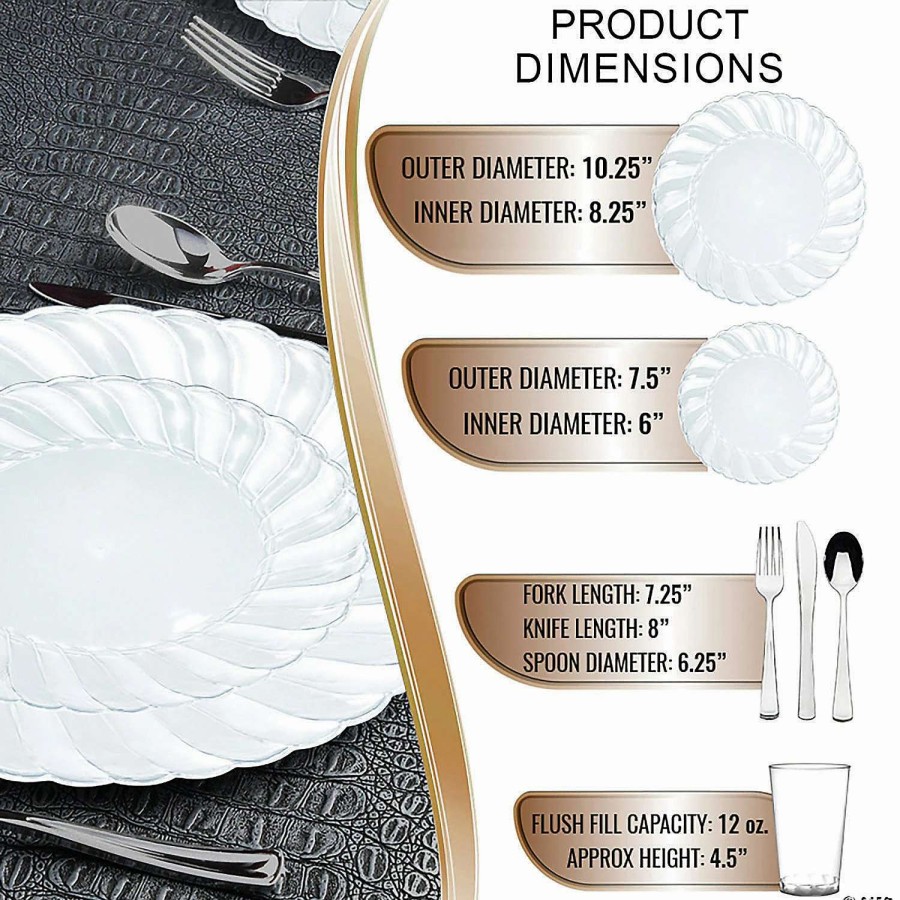 Bowls * | Coupon Clear Flair Plastic Dinnerware Value Set (144 Settings)