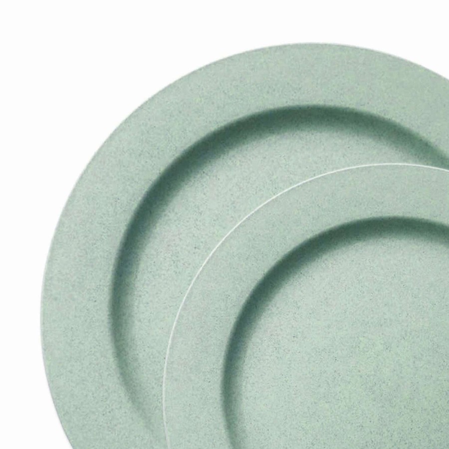 Party Plates * | Coupon Matte Turquoise Round Disposable Plastic Dinnerware Value Set (120 Dinner Plates + 120 Salad Plates)