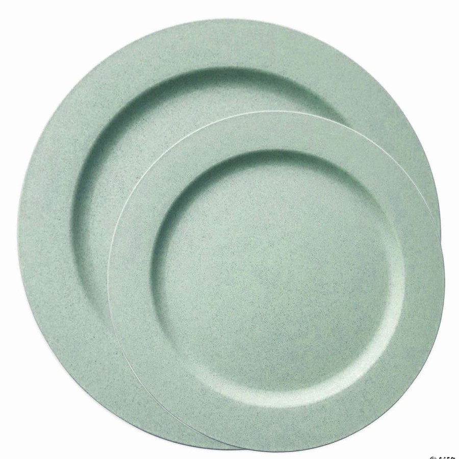 Party Plates * | Coupon Matte Turquoise Round Disposable Plastic Dinnerware Value Set (120 Dinner Plates + 120 Salad Plates)