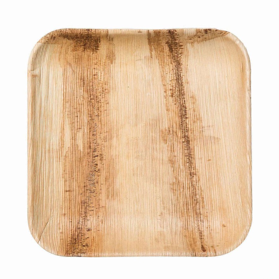 Party Plates * | Buy 11 Square Palm Leaf Eco Friendly Disposable Dinner Plates (100 Plates)