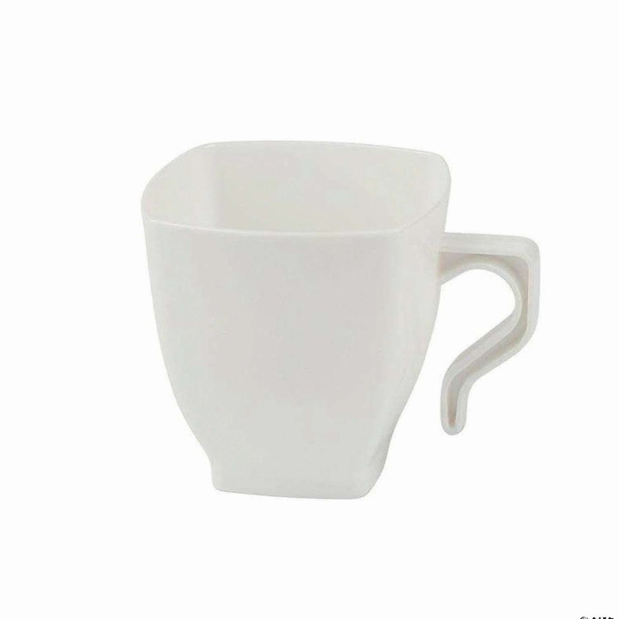 Drinkware * | Buy Bulk Premium 2 Oz. White Square Plastic Mini Coffee Tea Cups 240 Pc.