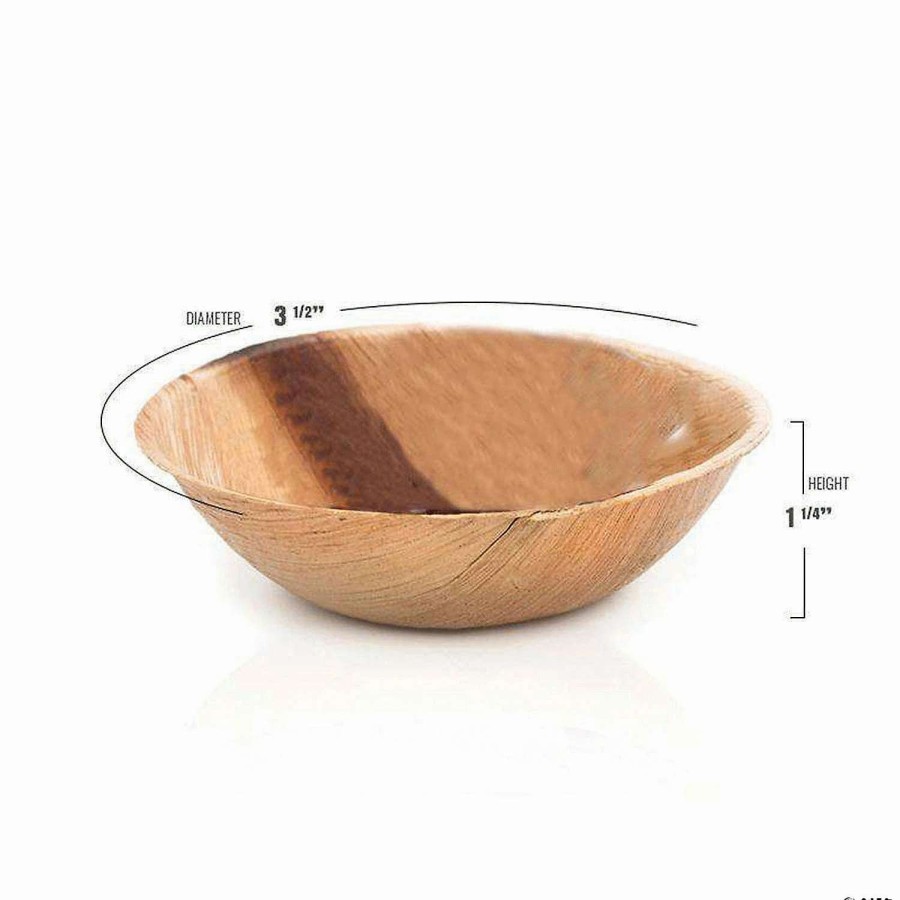 Bowls * | Top 10 3 Oz. Round Palm Leaf Eco Friendly Mini Disposable Sauce Bowls (25 Bowls)