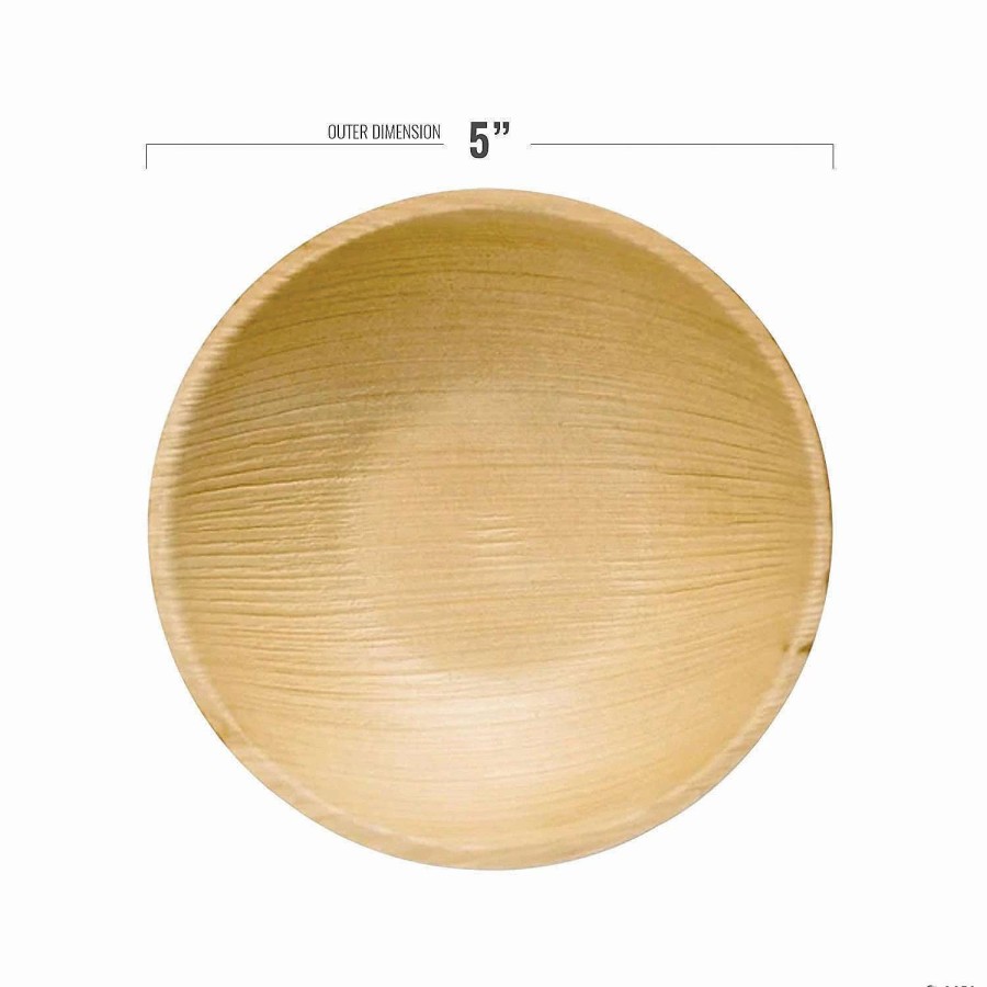 Bowls * | Best Deal 5 Round Palm Leaf Eco Friendly Disposable Soup Bowls (75 Bowls)