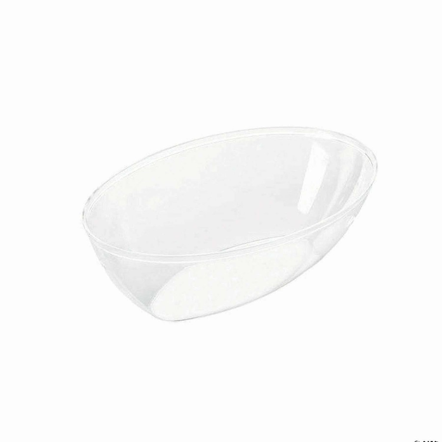 Serveware * | Cheapest Premium 2 Qt. Clear Oval Plastic Serving Bowls (24 Bowls)