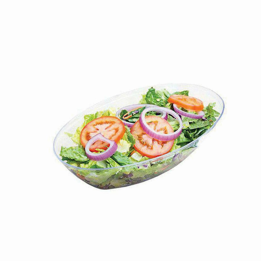 Serveware * | Cheapest Premium 2 Qt. Clear Oval Plastic Serving Bowls (24 Bowls)