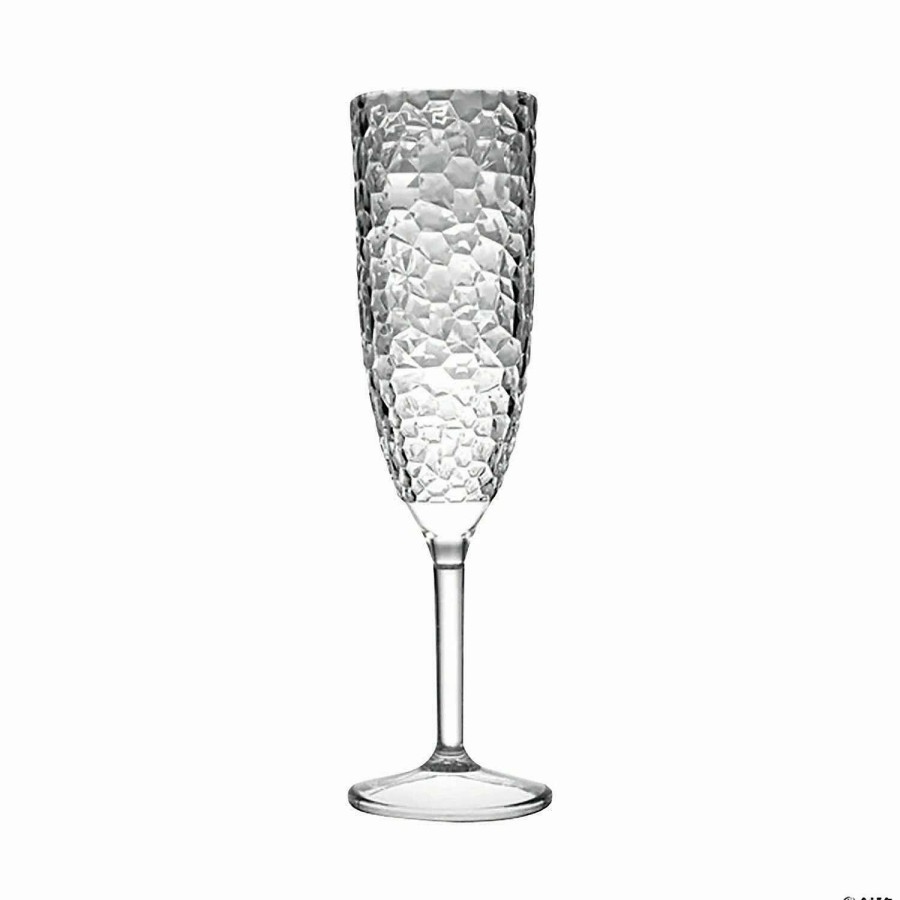 Drinkware * | Deals 8 Oz. Crystal Disposable Plastic Champagne Flutes (16 Glasses)