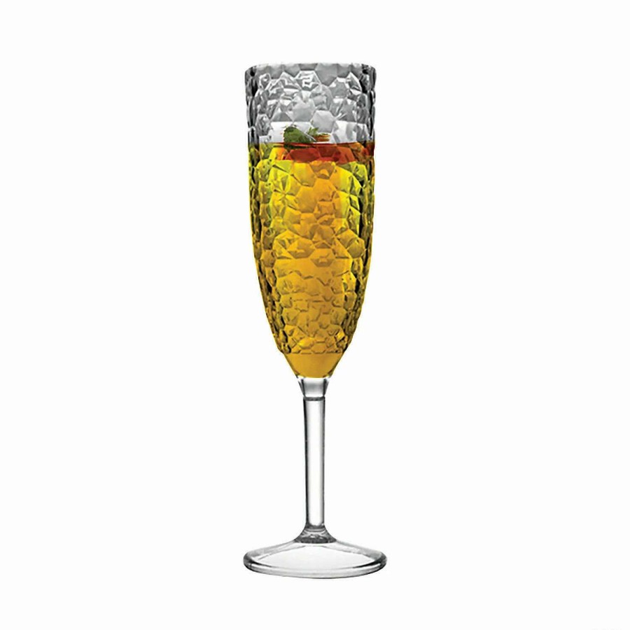 Drinkware * | Deals 8 Oz. Crystal Disposable Plastic Champagne Flutes (16 Glasses)