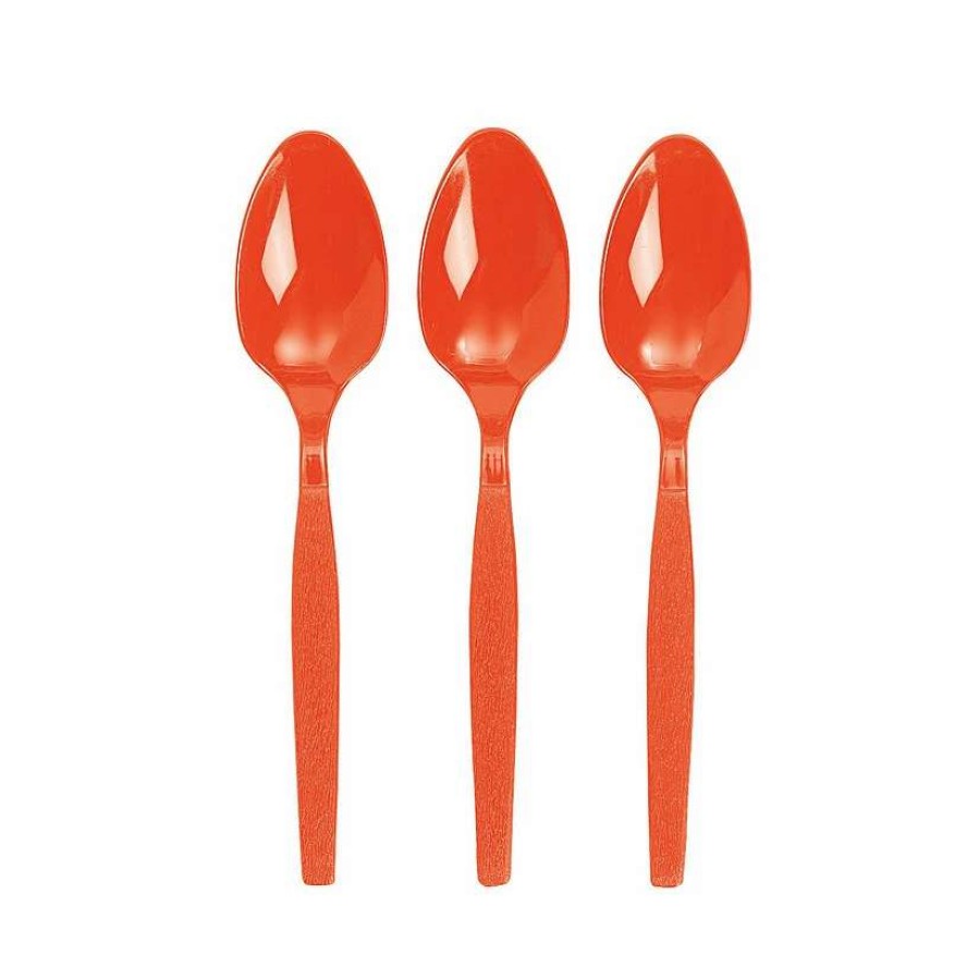 Cutlery * | Hot Sale Bulk Solid Color Plastic Spoons 50 Ct.